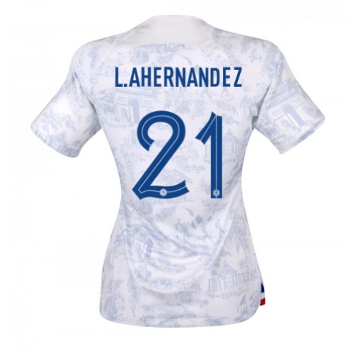 Ženski Nogometni dresi Francija Lucas Hernandez #21 Gostujoči SP 2022 Kratek Rokav